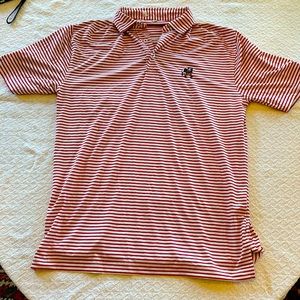 Uga red and white striped golf shirt